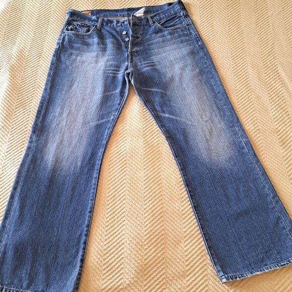 Abercrombie & Fitch 1892 Button Fly Boot Distressed Jeans Vintage 36 X 32 - Picture 1 of 12